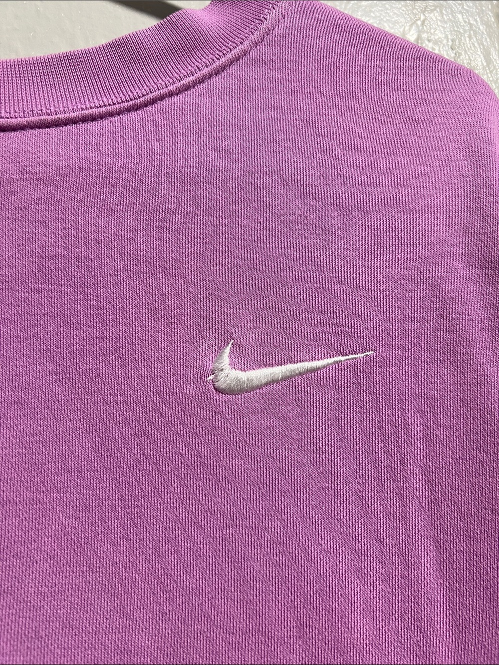 Nike Air 3/4 half Cropped Sweater & Lavender Crewneck size M Embroidered hit - Picture 2 of 7
